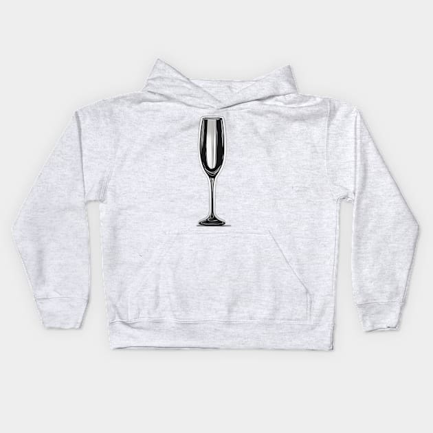 Elegant Champagne Glass Silhouette No. 1010 Kids Hoodie by cornelliusy